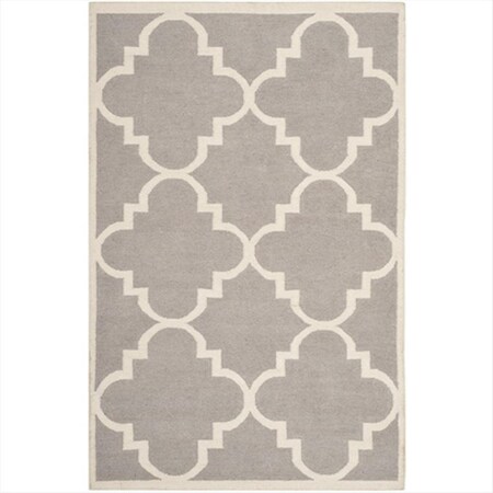 Safavieh 9 x 12 ft. Rectangle- Contemporary Dhurries Dark Grey And Ivory Flatweave Rug DHU633G-9